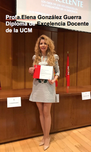 Profa. Elena Glez Guerra Diploma de Excelencia Docente de la UCM