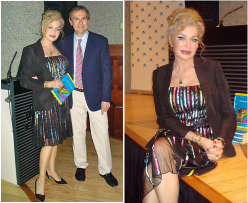 Aurora Guerra y Juan Escalas en la presentacin del libro Fotodermatologa