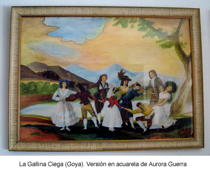 La gallina ciega (Goya). Versin en acuarela de Aurora Guerra