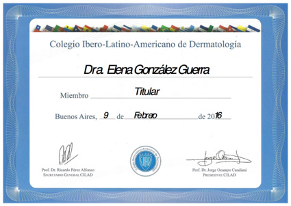 Miembro Titular del Colegio Ibero-Latino-Americano de Dermatologa (CILAD)