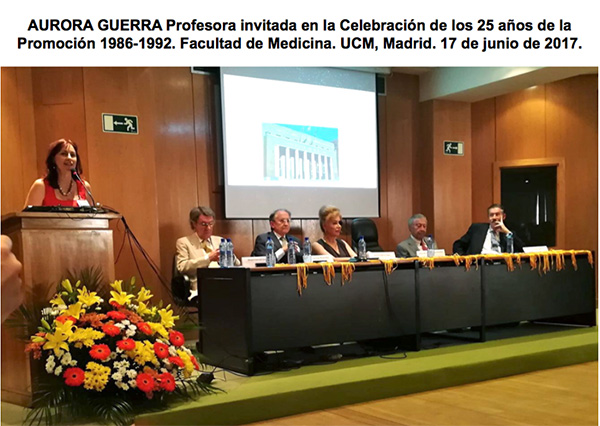 Aurora Guerra Profesora invitada en la Celebracin de los 25 aos de la promocin 1986-1992